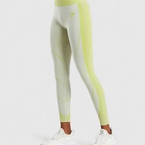 Gymshark Lime and White Seamless Leggings